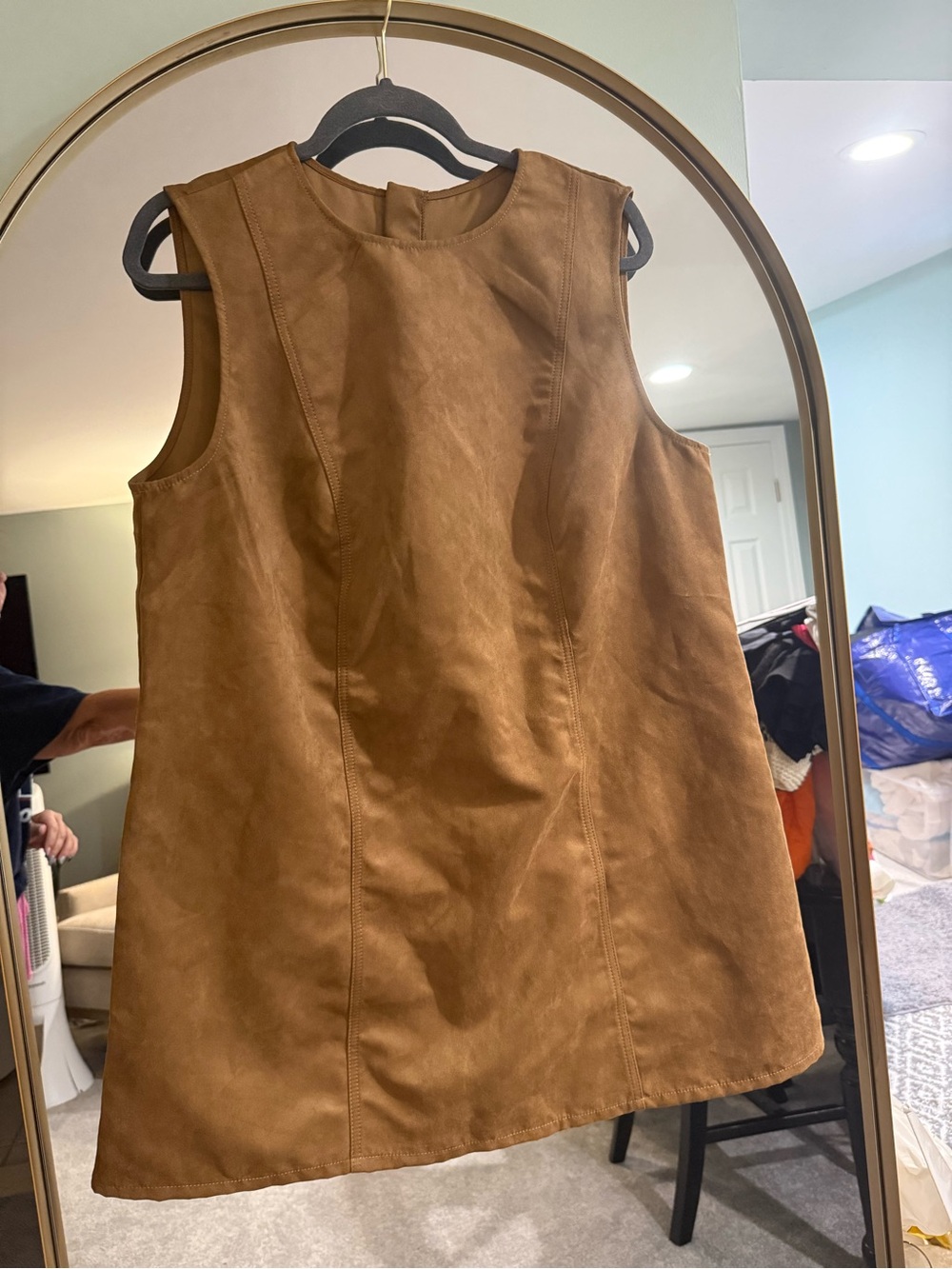 H&M Brown Faux Suede Mini Dress